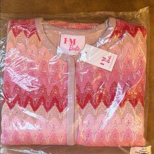 H&M Barbie Collection Pink Zigzag Cardigan
